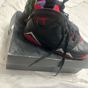 Jordan 7 Retro Black and Red Sneakers